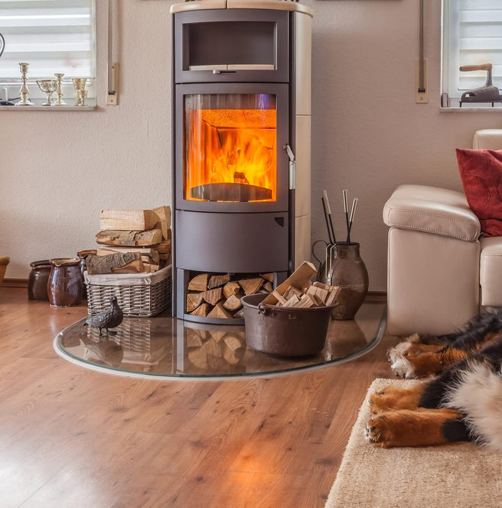 Glasplatte für Kaminofen 100 x 80 cm - Glasscheibe mit 6mm ESG Sicherheitsglas - perfekt geeignet al
