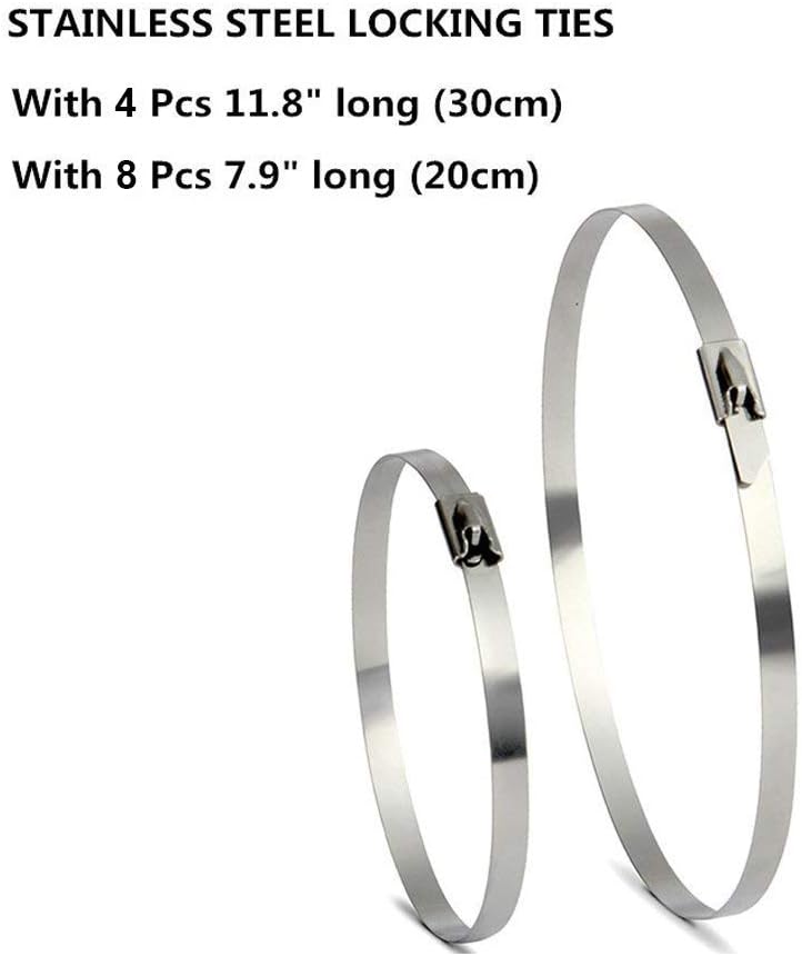 Smarcy Hitzeschutzband Basaltfaser Auspuffband 15M x 50MM 15 Stück Kabelbinder, für Fächerkrümmer Th