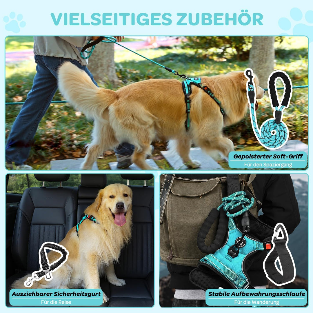 FURRYFECTION Hundegeschirr mit Einfache Kontrolle Griff, ausbruchsicher für kleine, mittlere und gro