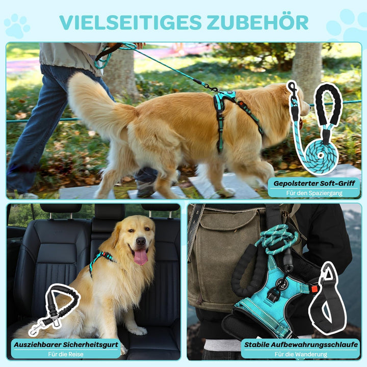 FURRYFECTION Hundegeschirr mit Einfache Kontrolle Griff, ausbruchsicher für kleine, mittlere und gro