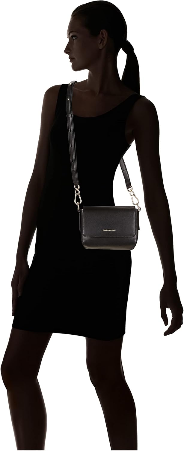 Mandarina Duck Damen Luna Schultertasche, 20x14,5x10 (L x H x W) Schwarz, Schwarz