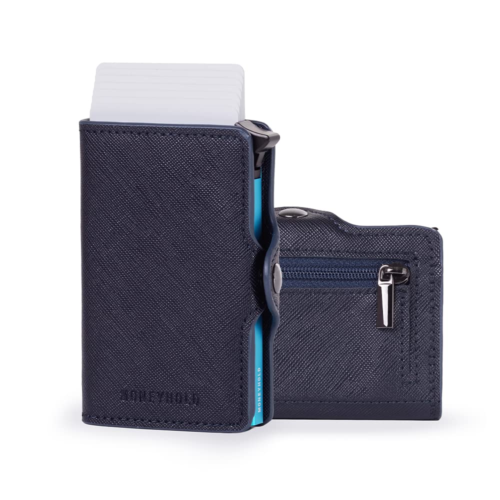 Moneyhold® Slim Wallet - Kartenetui Herren - Mini Geldbörse Herren auch mit Münzfach - Karten Portem