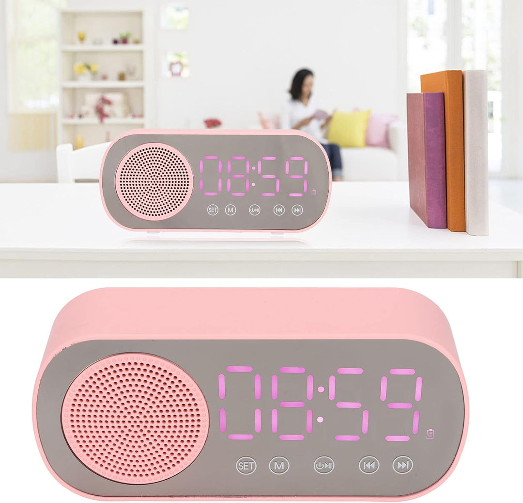 PUSOKEI Digitaler Wecker mit Bluetooth-Lautsprecher, UKW-Radio-Digitaluhr, Kabelloser HiFi-Wiedergab