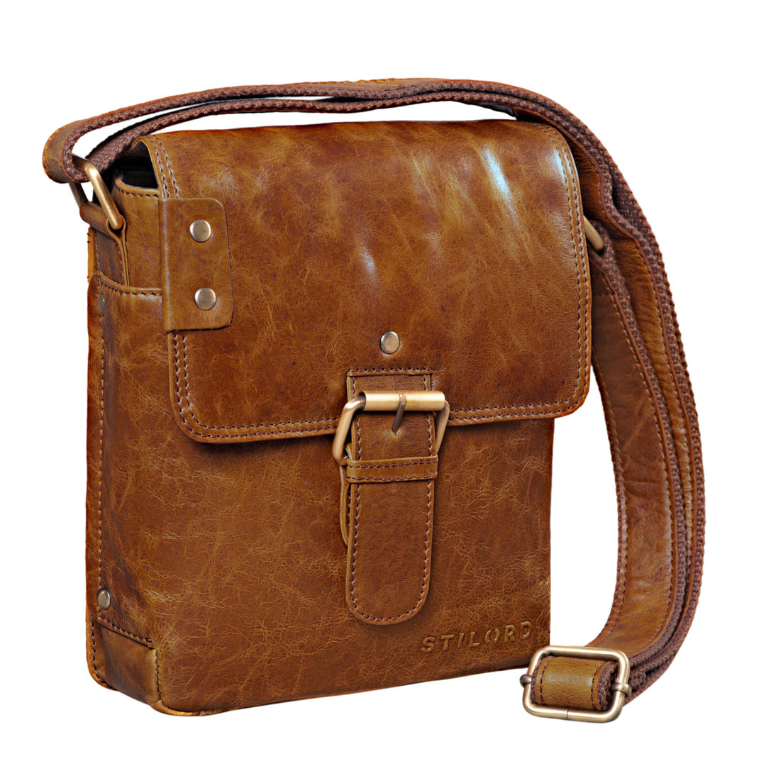 STILORD 'Alessio' Leder Messenger Bag Männer klein Vintage Umhängetasche Herrentasche Tablettasche S