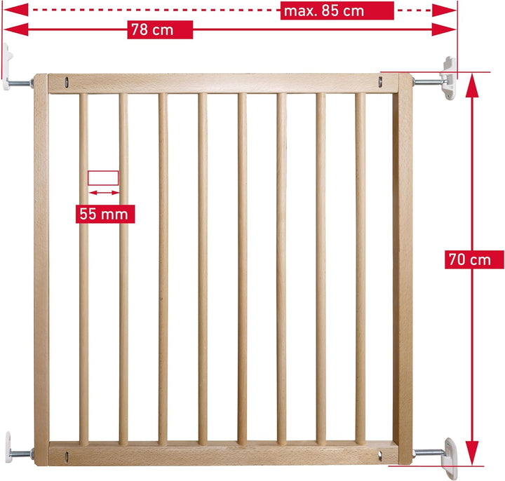 DOLLE Treppenschutzgitter Kinderschutzgitter Massivholz lackiert 78-85 cm