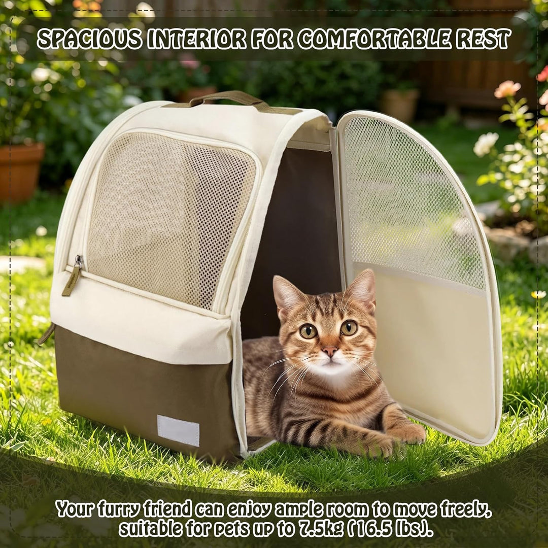 Katzenrucksack Hunderucksack für Katzen und Kleine Hunde 8kg Haustier Rucksack mit Netzfenster Faltb