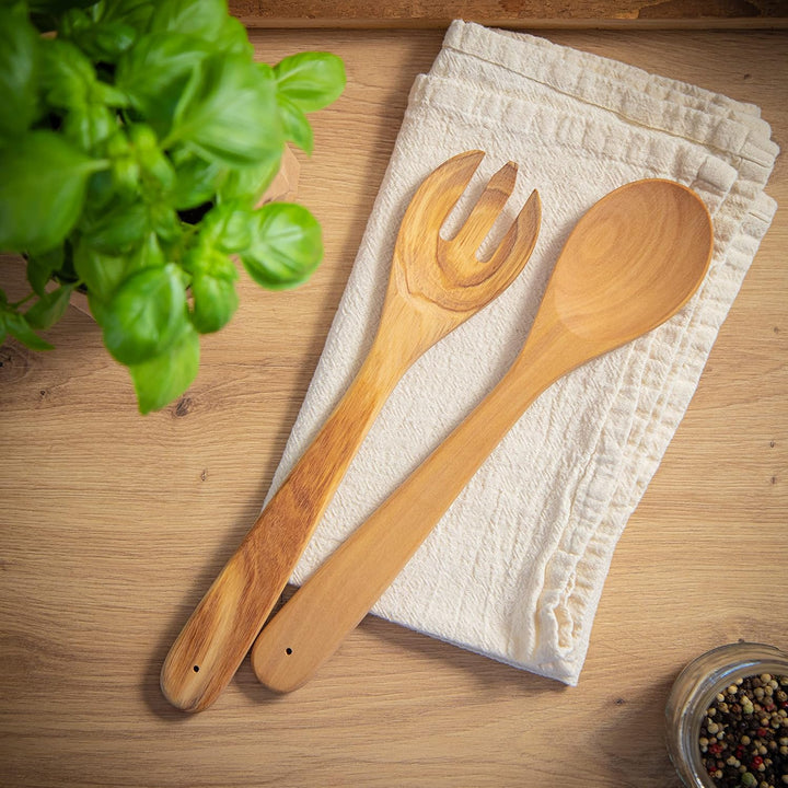 Cilio Olivenholz Salatbesteck 30 cm, Braun