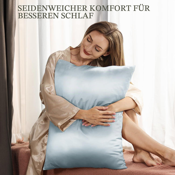 Adubor 100% Seidenkissenbezug 40x80cm für Haar und Haut, mit verstecktem Reissverschluss, beide Seit