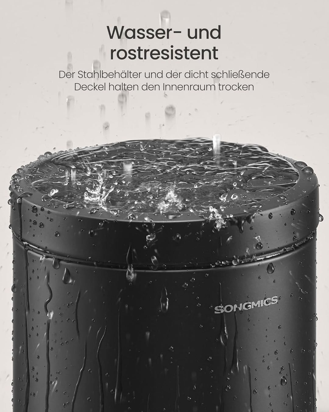 SONGMICS Kosmetikeimer, 6 Liter, Mülleimer Bad, mit Softclose-Deckel, Tretmülleimer, Stahl, für klei