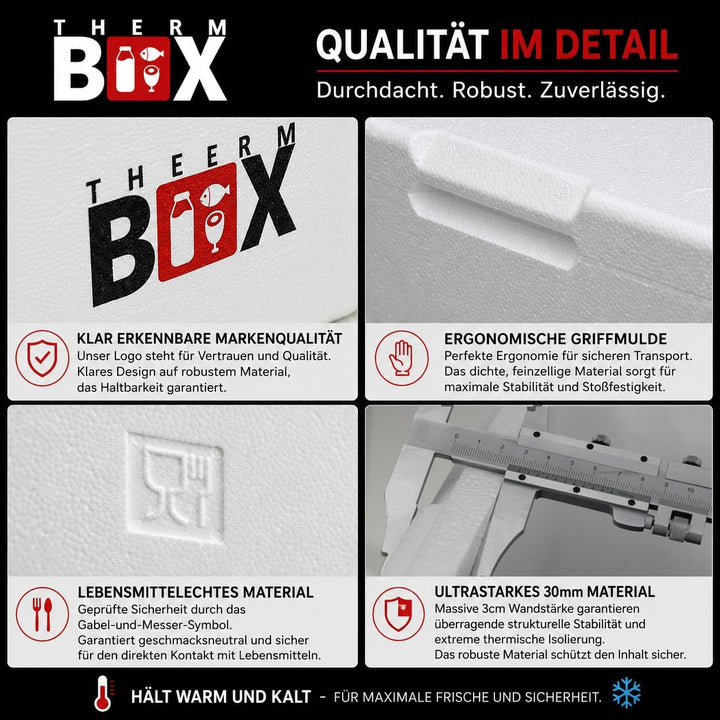 THERM BOX 7W Styroporbox 7 Liter Innen 33,5x23,5x9cm Wandstärke 3cm | Thermobox, Isolierbox, Kühlbox