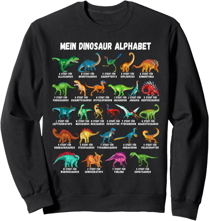 Dinosaurier-Arten Alphabet A-Z Dino ABC T-Rex Dinosaurier Sweatshirt