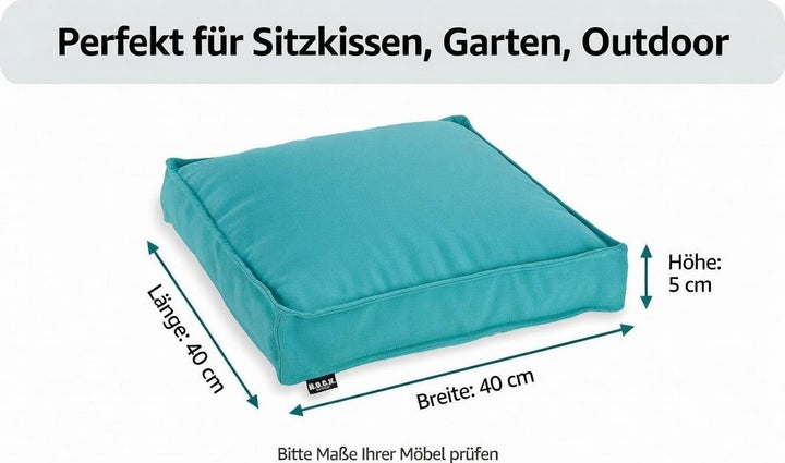 H.O.C.K. Sitzkissen Outdoor Stuhlkissen Classic Uni – UV-beständig, wasserabweisend, Fleckschutz – G