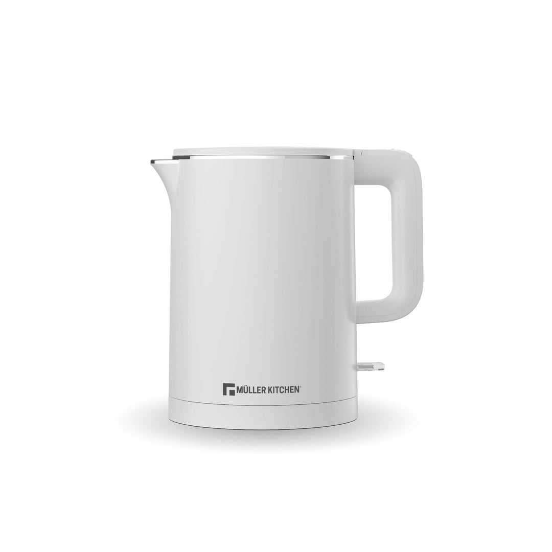 Muller Kitchen MK-6061 Elektrischer Wasserkocher, 1 l, 1000 W, doppelwandig, 360-Grad-Drehfuss, auto