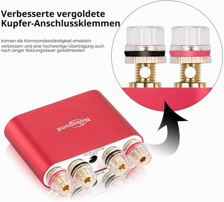 Nobsound NS-10G PRO Mini Verstärker, Hifi DSP 100W x 2 Digital Bluetooth 5.0, 2.0 Kanal Stereo Audio