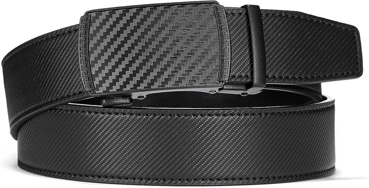 CHAOREN Gürtel Herren, Automatik Ledergürtel Herren 35mm ohne Löcher Taille 110-120cm (Gesamtlänge 1