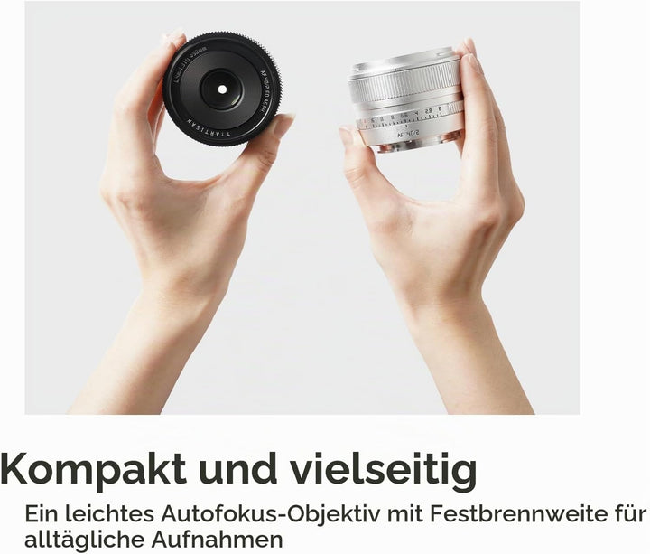 TTARTISAN AF 40 mm f/2 Silber für E-Mount, Vollformat 40 mm f2 Prime Objektive für FE-Mount (E, Silb