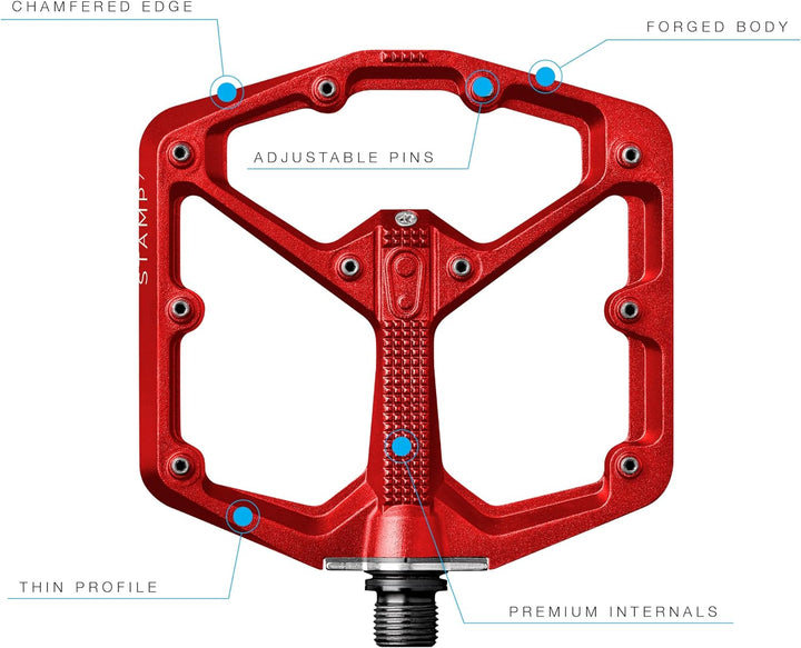 Crankbrothers Stamp Flat BMX/MTB Fahrradpedal – Plattform-Fahrradpedal, minimales Profil, Verstellba