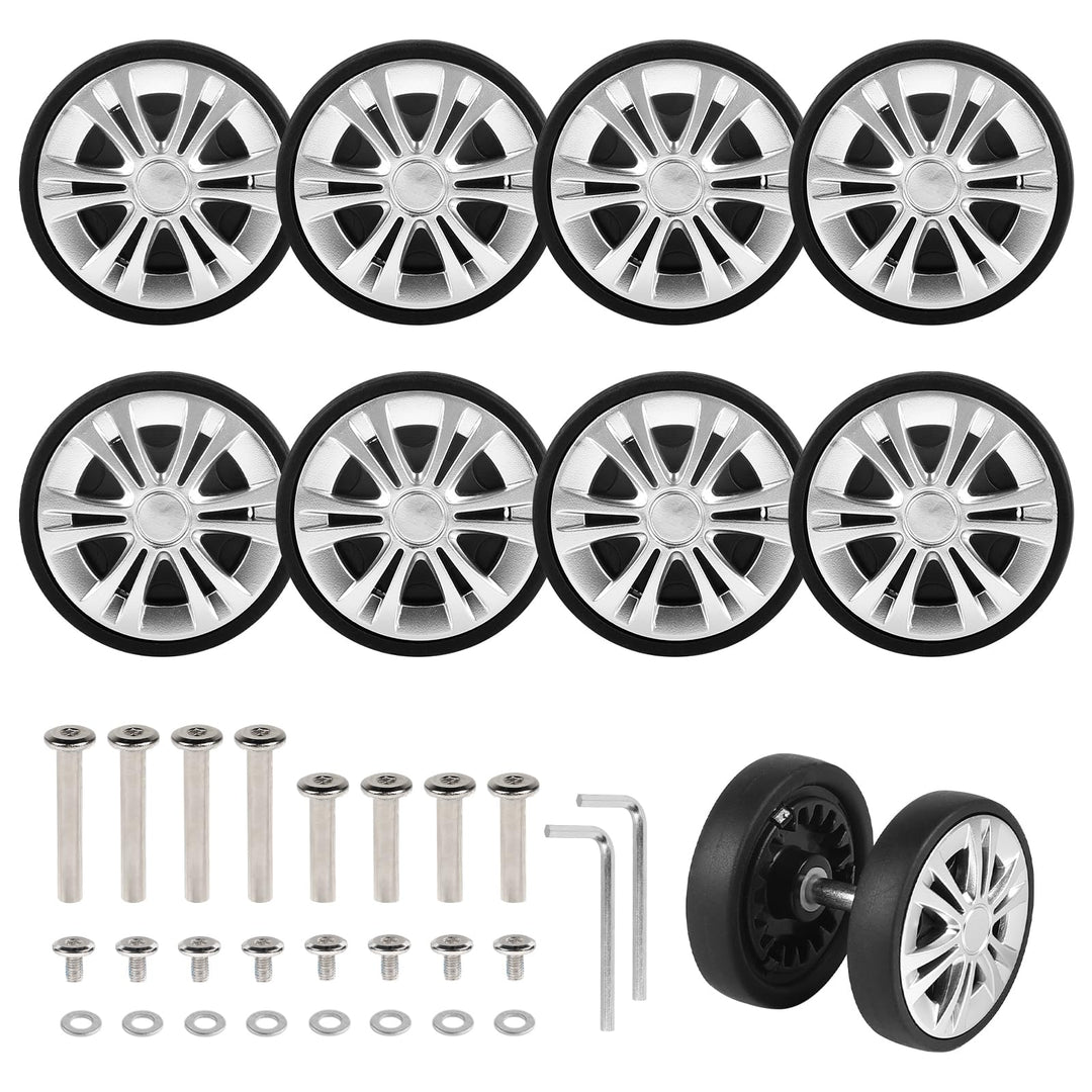 8 pcs Koffer Ersatzrollen 55mm x 12mm, Kofferrollen Ersatzrollen für Gepäck mit Doppelrollen, Koffer