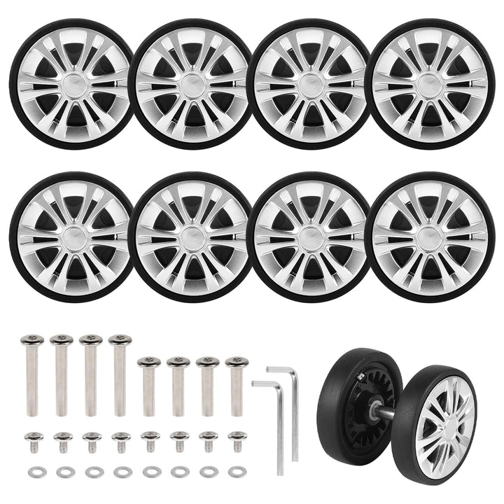 8 pcs Koffer Ersatzrollen 55mm x 12mm, Kofferrollen Ersatzrollen für Gepäck mit Doppelrollen, Koffer