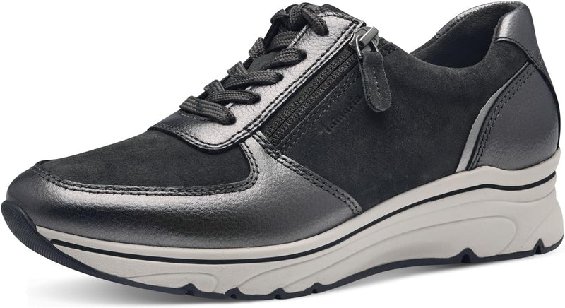 Tamaris Damen Low-Top Sneaker, Frauen Halbschuhe,Wechselfussbett 36 EU 0 Anthracite Com, 36 EU 0 Ant