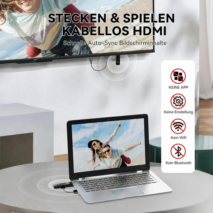 MOMAN HDMI Wireless 4K Decoding Wireless HDMI Transmitter and Receiver 196FT Funkübertragung Stabile