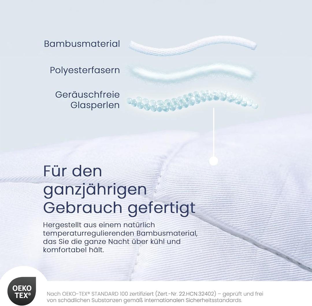 Anew Sleep – Gewichtsdecke – Weiss – 140 x 200 cm – 13 kg – Anti-Stress-Decke für Männer und Frauen