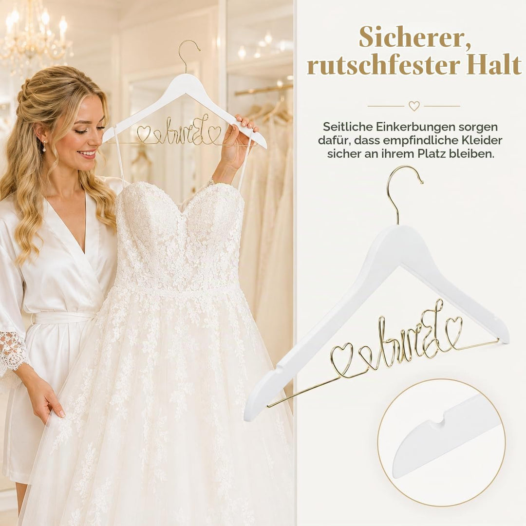 FOMIYES Hochzeitskleiderbügel Für Die Braut Brautbügel Brautaccessoire Brauthochzeitsandenken - Weis