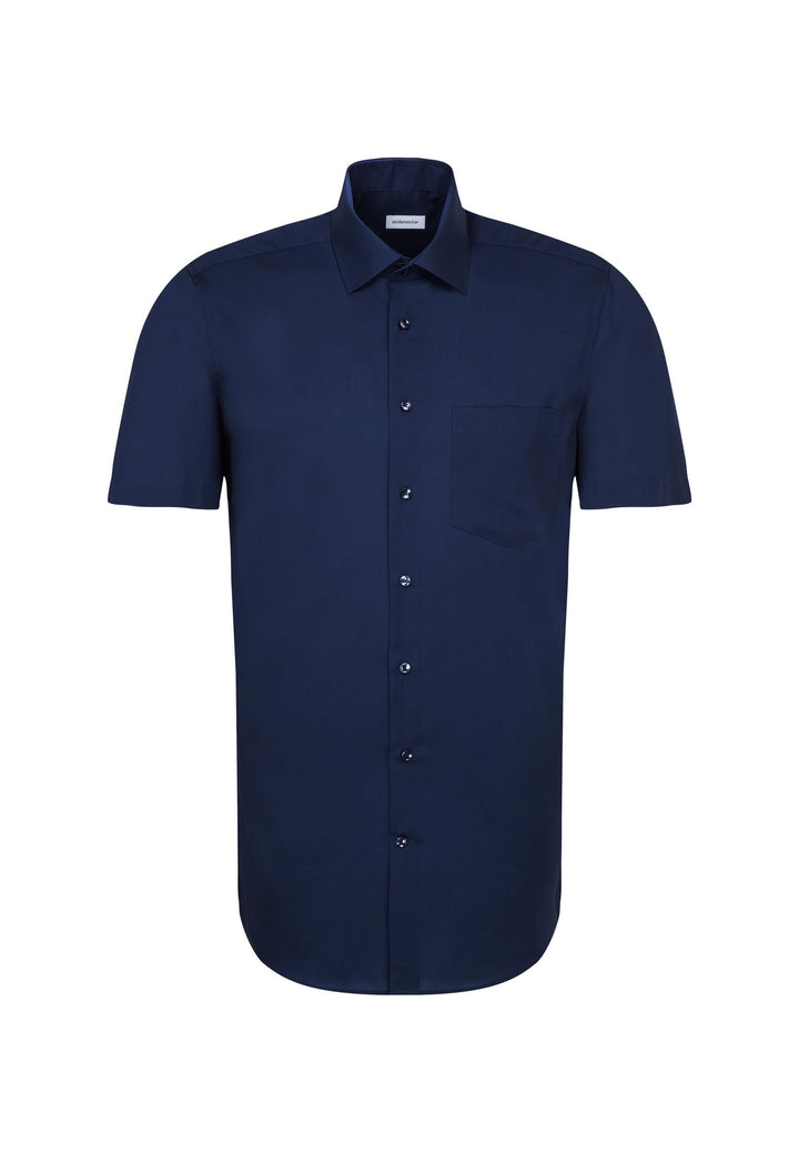 Seidensticker Herren Men Regular Shortsleeve Businesshemd 38 Dunkelblau(001001), 38 Dunkelblau(00100