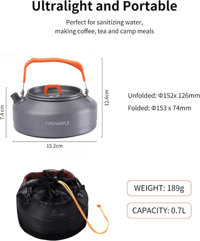 Fire-Maple FMC-T3 Camping Wasserkocher Teekessel für Camping, Outdoor, Wandern und Picknick Wasserko