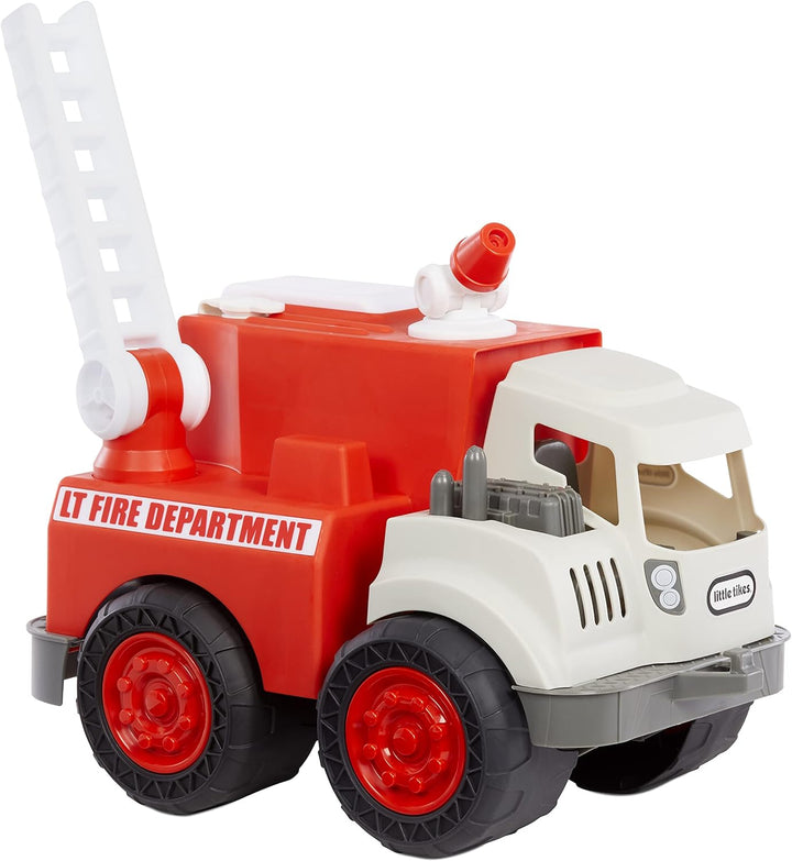 little tikes 655791EUC Dirt Digger Feuerwehrwagen für Kleinkinder-Spritzt Wasser-Ausziehbare, drehba