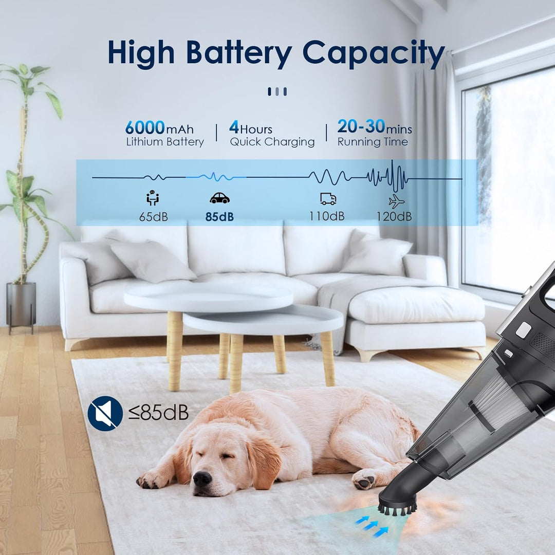 Handstaubsauger Akku 7500-10000Pa Autostaubsauger Kabellos Handsauger mit Mehreren Aufsätzen für Aut