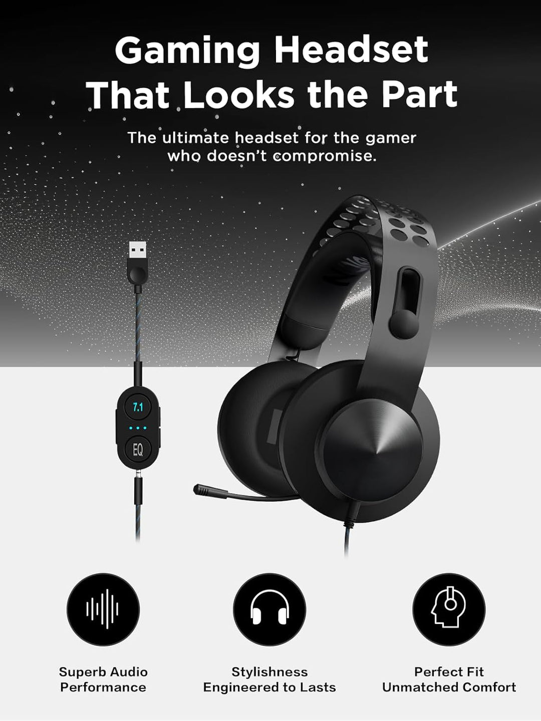 Lenovo Legion H500 Pro 7.1 Over-Ear Gaming Kopfhörer mit Mikrofon