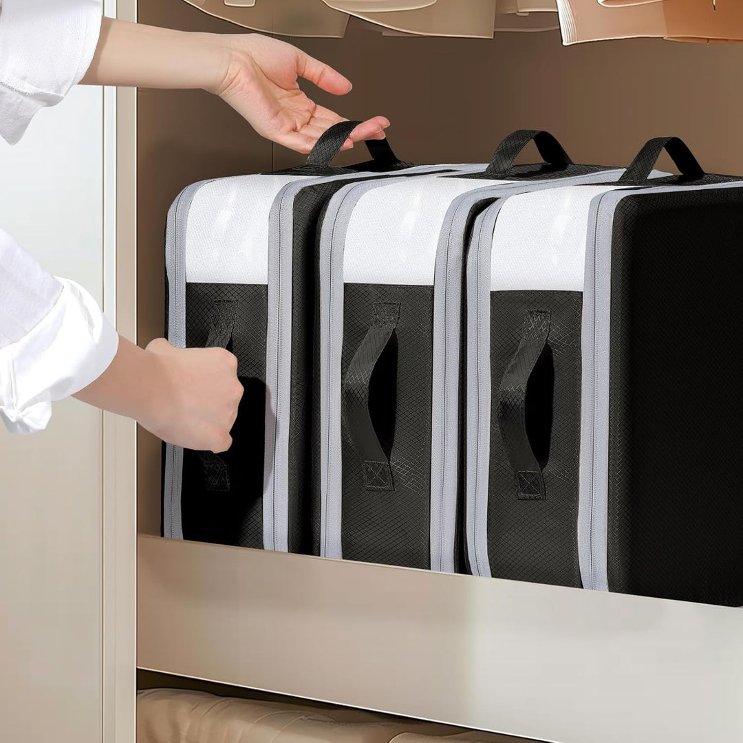 DIMJ Selbstkomprimierender Organizer - Bettwäsche Aufbewahrung, Packing Cubes Compression Bettdecken