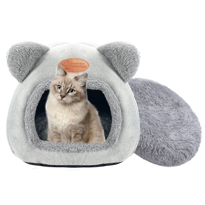 Waschbares Katzenhaus Indoor Katzen Katzenhöhle Mit Anti-Rutsch Boden undAbnehmbarem Matte,ür Katzen