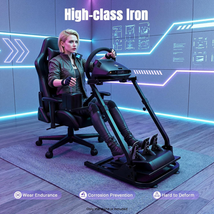 MEHOOSPVN Lenkradständer Verstellbarer & Faltbarer Simulatorständer für Lenkrad Gaming Wheel Stand R