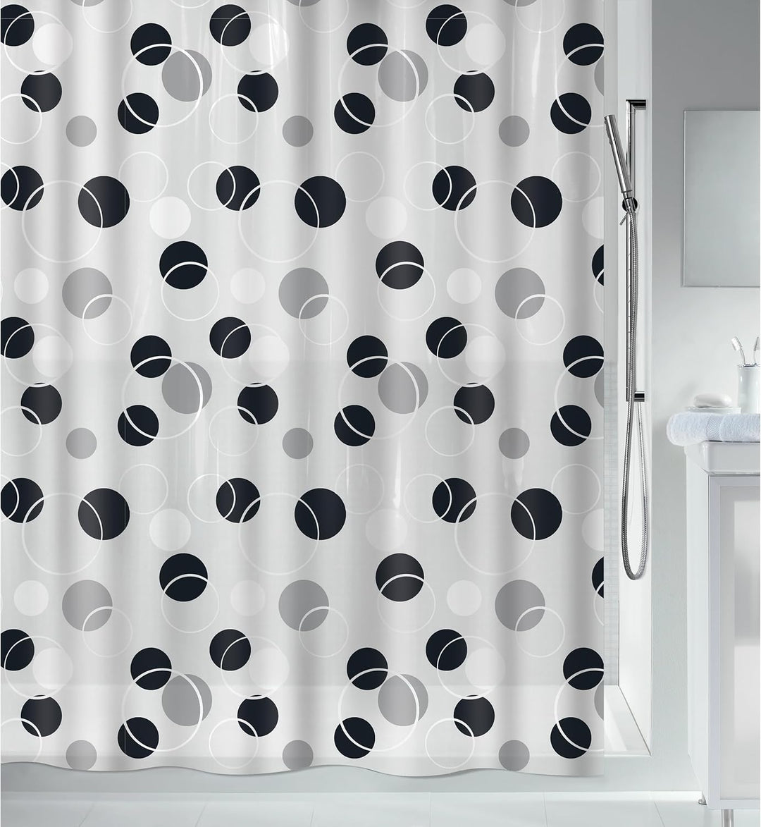 Spirella Anti-Schimmel Duschvorhang Bubble Anti-Bakteriell, waschbar, wasserdicht PEVA 180x200cm Wei