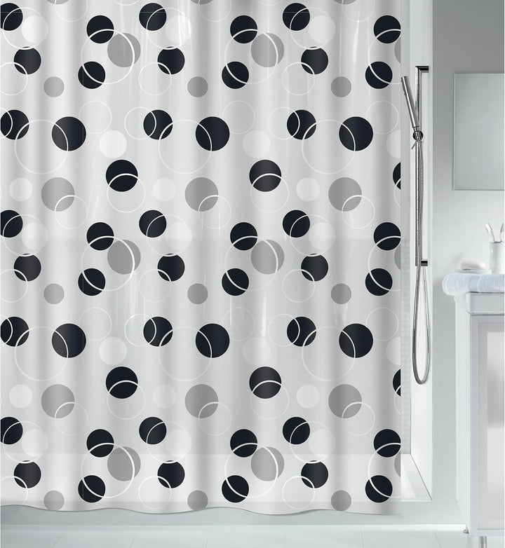 Spirella Anti-Schimmel Duschvorhang Bubble Anti-Bakteriell, waschbar, wasserdicht PEVA 180x200cm Wei