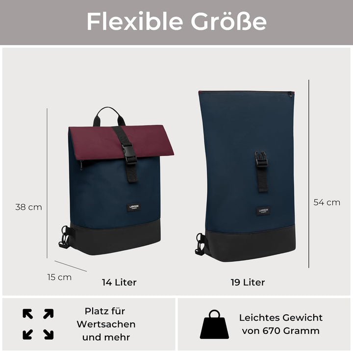 LARKSON Fahrradtaschen für Gepäckträger Damen & Herren Blau Rot - Tammo Bike - 2 in 1 Fahrrad Tasche