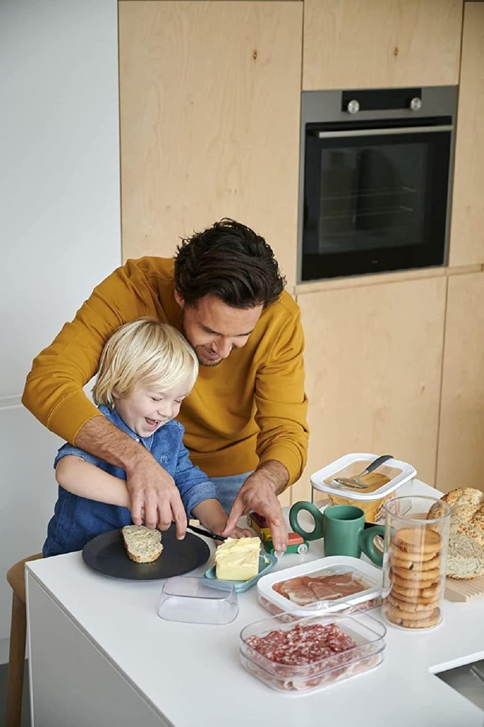 Mepal – Käse- und Wurstdosen-Set Meat and Cheese Nordic Green – Modula Vorratsdosen Set mit Deckel –