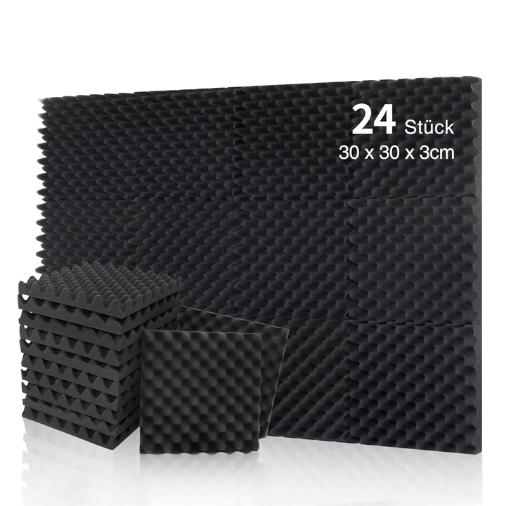 24 Stück Eierkiste Schallschutzplatten Schallschutzmatte Akustikpaneele Schallschutz Wand für Aufnah