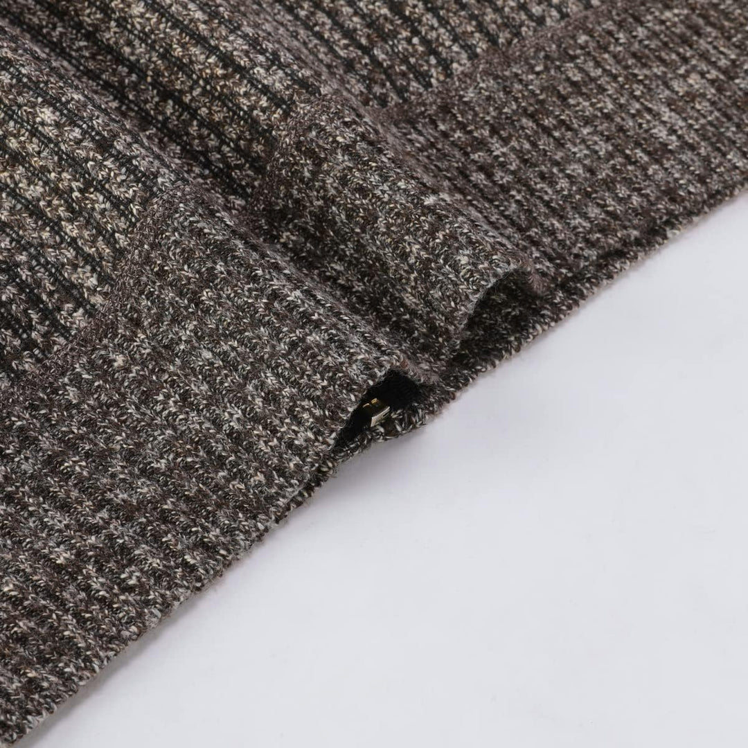 Allthemen Herren Cardigan Grobstrick Reissverschluss Strickjacke mit Stehkragen Winter Pollover Knit
