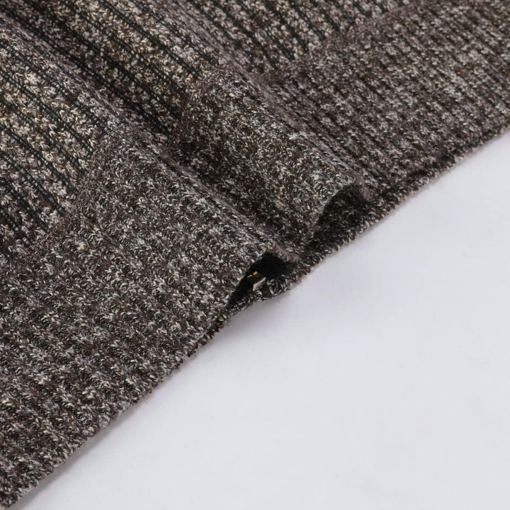 Allthemen Herren Cardigan Grobstrick Reissverschluss Strickjacke mit Stehkragen Winter Pollover Knit