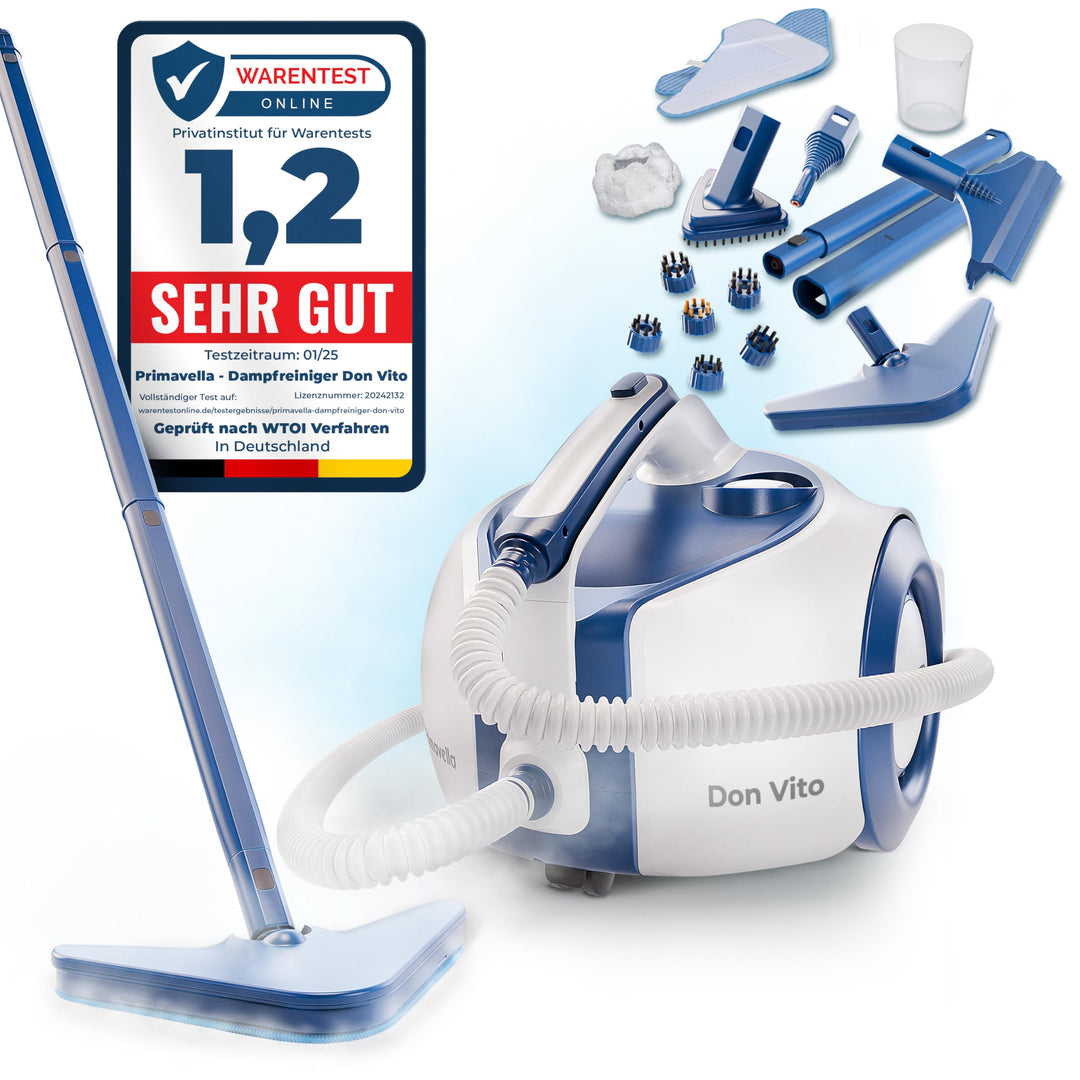 Primavella Dampfreiniger Don Vito – Leistungsstarker Steam Cleaner für Boden, Polstermöbel & Bad – R