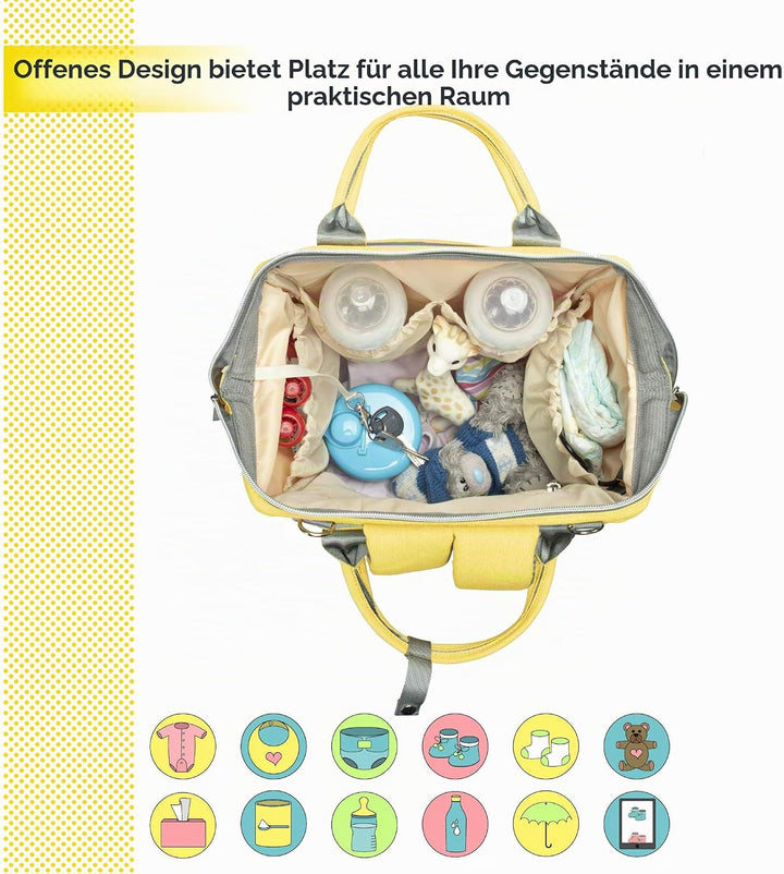 NEVEQ Baby Wickelrucksack, Babytasche für Reise, Wickeltasche Grosse Kapazität, Multifach Reise Ruck