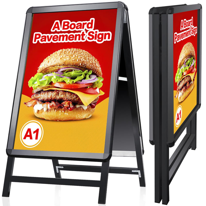 VAIIGO Kundenstopper DIN A1 Kundenstopper Outdoor Plakatständer Wetterfest Schwarz, Aluminium Aufste