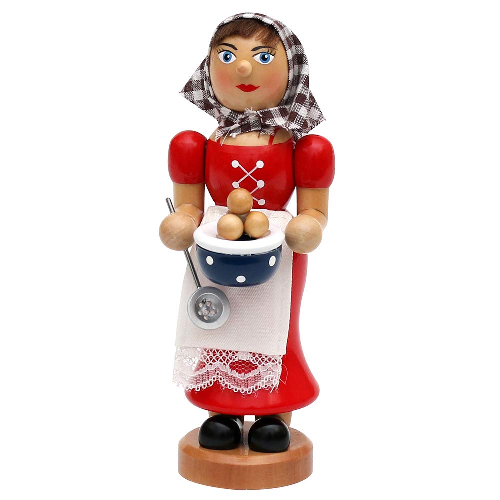 Wichtelstube-Kollektion Holz Räucherfrau Räuchermann Räuchermännchen Räucherfigur Klossfrau mit rauc