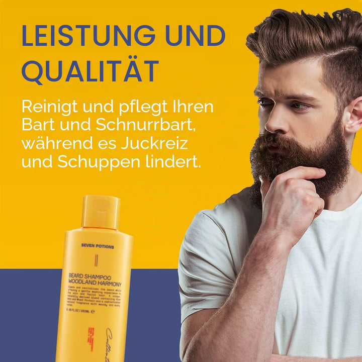 Seven Potions Bart-Shampoo für Männer - Sanfte, reinigende Bartreinigung für einen sauberen Bart ohn