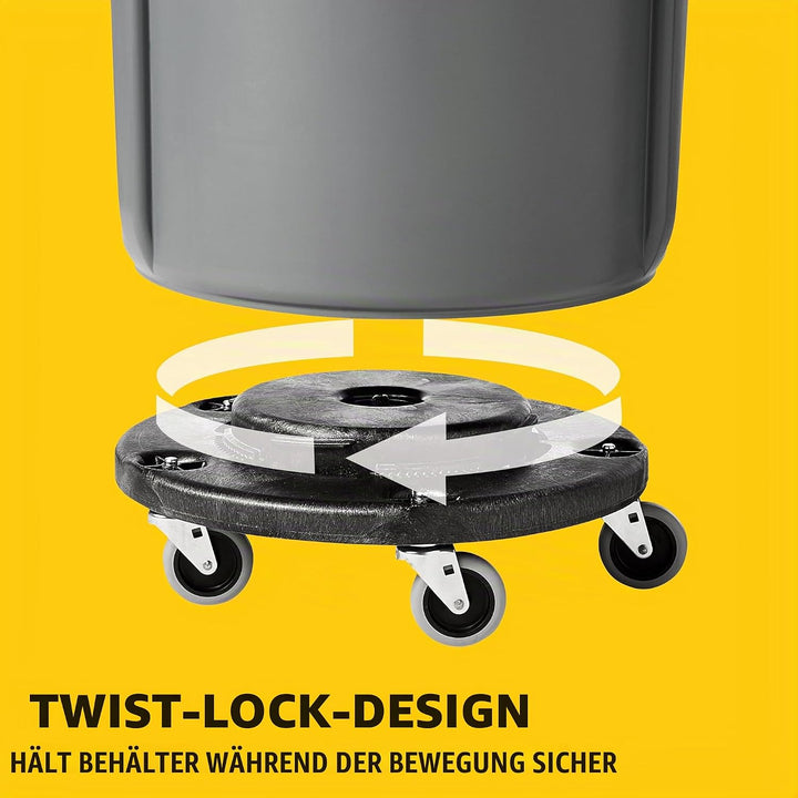 Rubbermaid Commercial Products BRUTE Trash Can Dolly - Black Passend für alle runden Brute-Behälter
