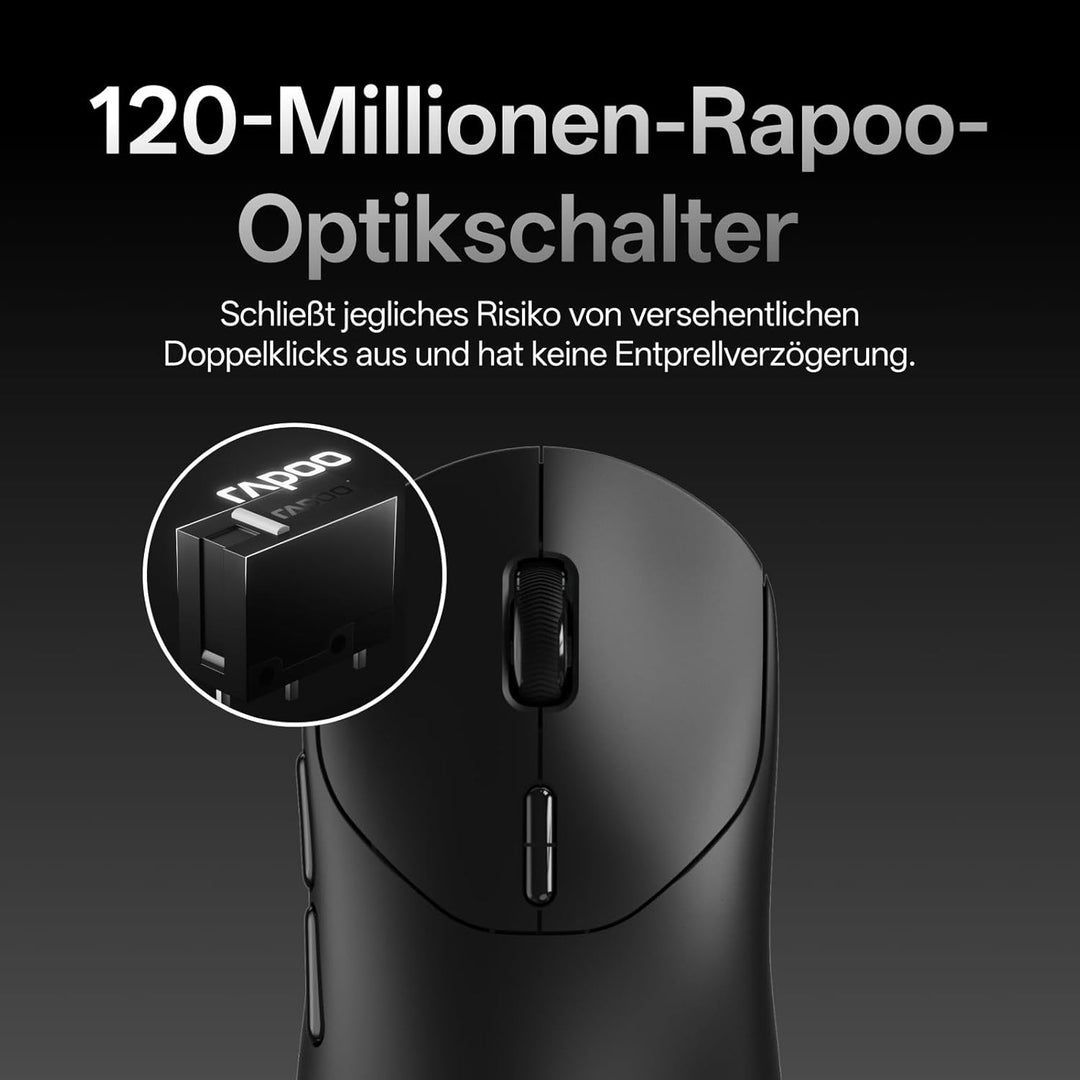 Rapoo VT2 MAX Kabellose Gaming-Maus, 30K DPI Sensor, echte 8000Hz Abfragerate, 53g Ultraleicht, 750