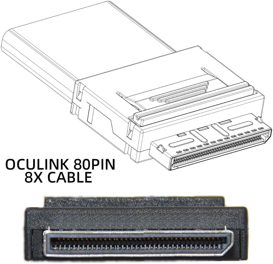 NFHK OCuLink PCIe PCI-Express SFF-8611 8X 8-Lane zu OCuLink SFF-8611 8X SSD Daten Aktiv Kabel 50cm,